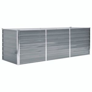 vidaXL Lit sur&eacute;lev&eacute; de jardin Acier galvanis&eacute; 240x80x77 cm Gris