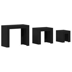 vidaXL Tables gigognes 3 pcs Ch&ecirc;ne noir Bois d'ing&eacute;nierie