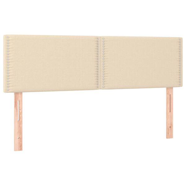 vidaXL T&ecirc;te de lit &agrave; LED Cr&egrave;me 144x5x78/88 cm Tissu