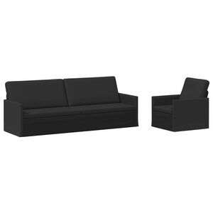vidaXL Ensemble de Canap&eacute;s 2 pcs Noir Tissu