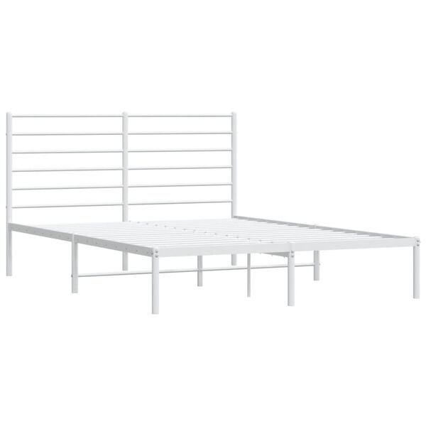 vidaXL Cadre de lit métal sans matelas et tête de lit blanc 120x200 cm