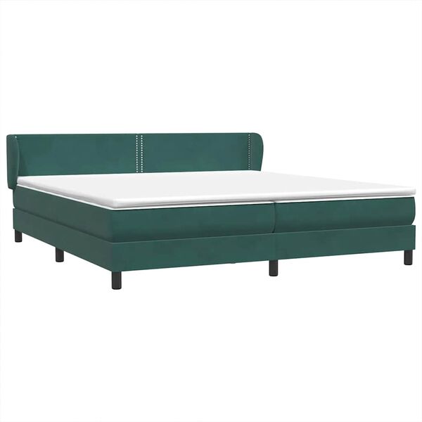 vidaXL Sommier &agrave; lattes de lit et matelas vert fonc&eacute; 180x220cm velours