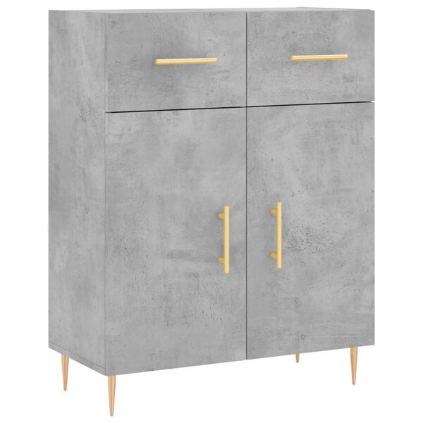 vidaXL Buffet gris béton 69,5x34x90 cm bois d'ingénierie