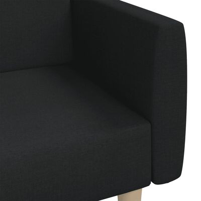 vidaXL Canapé-lit à 2 places noir tissu