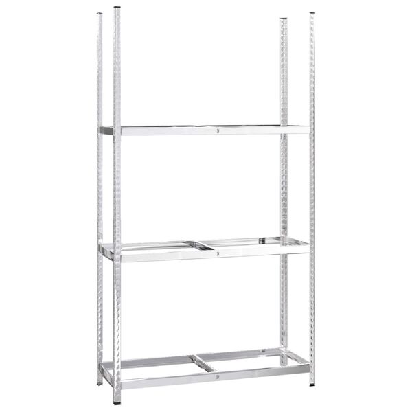 vidaXL Porte-pneus &agrave; 3 niveaux 2 pcs Argent&eacute; 110x40x200 cm Acier