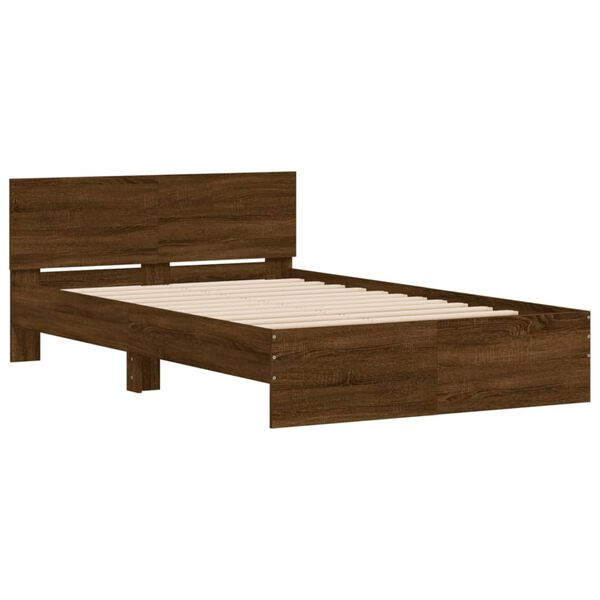 vidaXL Cadre de lit sans matelas ch&ecirc;ne marron 120x200 cm
