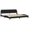 vidaXL Cadre de lit sans matelas Hvar noir et blanc 200x200 cm similicuir