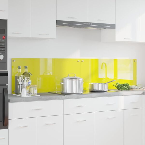 vidaXL Protection de cuisine 2 pcs Jaune 90 x 40 cm verre tremp&eacute;