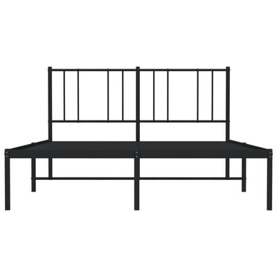 vidaXL Cadre de lit métal sans matelas avec tête de lit noir 135x190cm