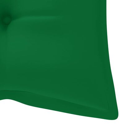 vidaXL Balancelle avec coussin vert 120 cm Bois de teck solide