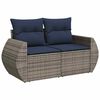 vidaXL Salon de jardin 6 pcs avec coussins gris r&eacute;sine tress&eacute;e