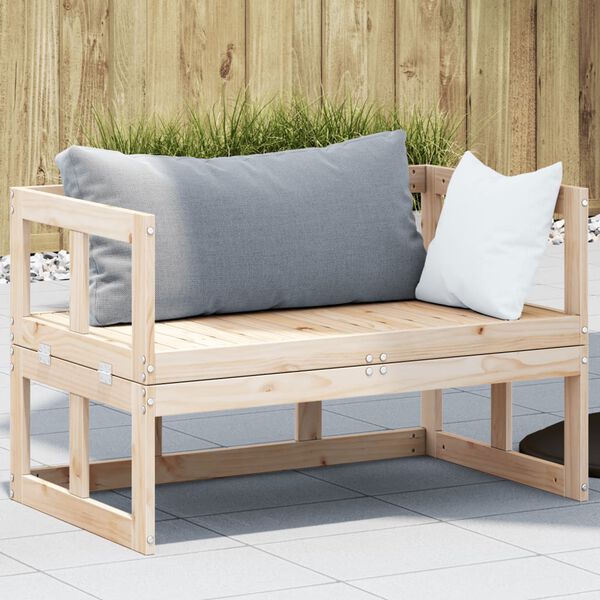 vidaXL Canap&eacute; de jardin extensible bois massif de pin