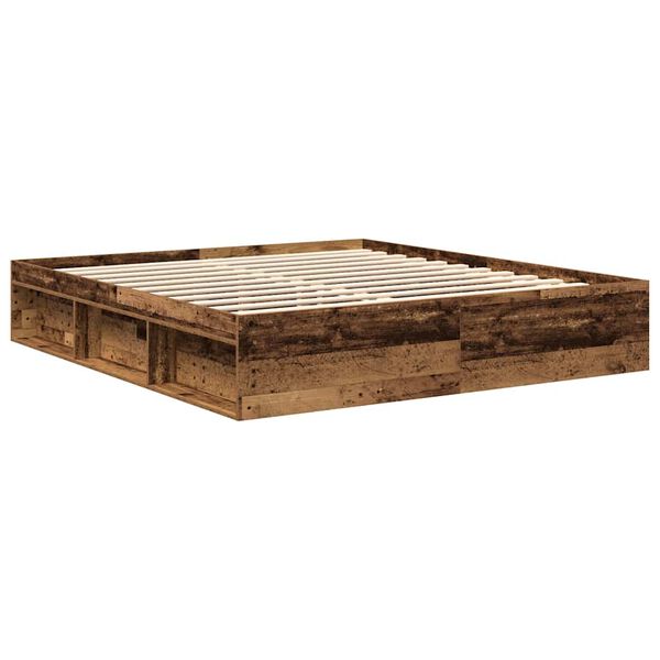 vidaXL Cadre de lit sans matelas vieux bois 180x200 cm bois ing&eacute;nierie