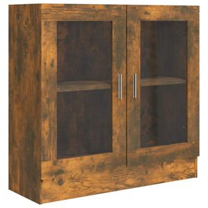 vidaXL Armoire &agrave; vitrine Ch&ecirc;ne fum&eacute; 82,5x30,5x80 cm Bois d'ing&eacute;nierie