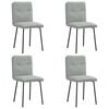 vidaXL Chaises &agrave; manger lot de 4 Gris clair Velours