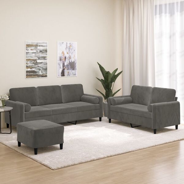 vidaXL Ensemble de canap&eacute;s 3 pcs coussins d&eacute;coratifs et coussins