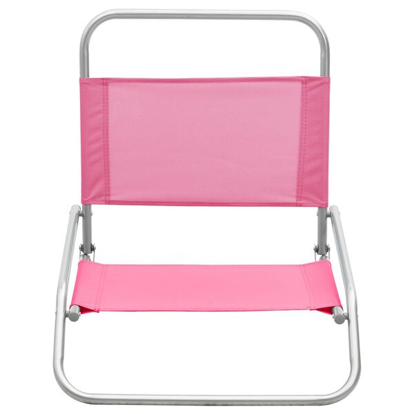 vidaXL Chaises de plage pliables lot de 2 Rose Tissu