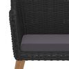 vidaXL Ensemble &agrave; manger de jardin avec coussins 5 pcs Noir