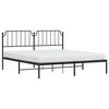 vidaXL Cadre de lit m&eacute;tal sans matelas avec t&ecirc;te de lit noir 183x213cm