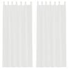 vidaXL Rideaux en voile avec boucles 2 pcs blanc 140x225 cm