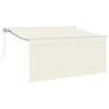 vidaXL Auvent r&eacute;tractable Cr&egrave;me 300 x 200 cm Polyester et Aluminium