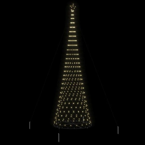 vidaXL Arbre de No&euml;l LED avec 555 LED Blanc chaud 500 cm M&eacute;tal