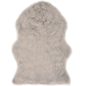 vidaXL Tapis 60 x 90 cm Peau de mouton synth&eacute;tique Gris clair