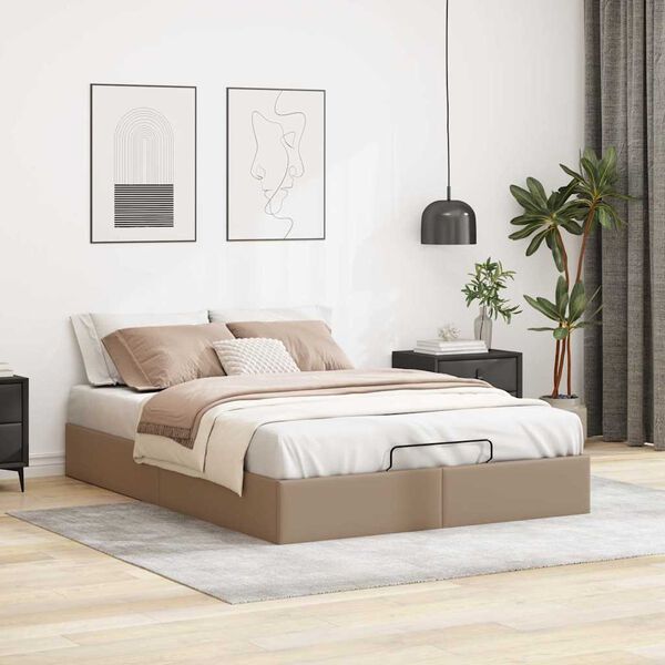 vidaXL Cadre de lit ottoman sans matelas cappuccino 140x200 cm