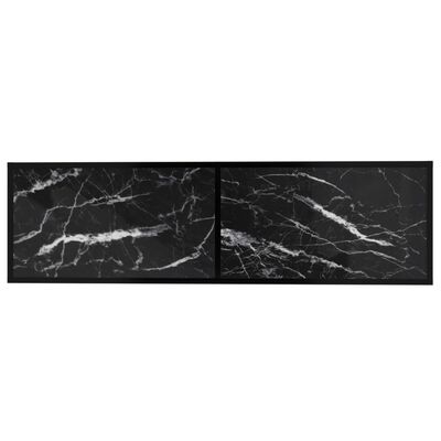 vidaXL Meuble TV marbre noir 140x40x40,5 cm verre trempé