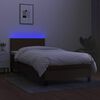 vidaXL Sommier &agrave; lattes de lit matelas et LED Marron fonc&eacute; 100x200 cm