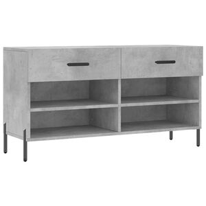 vidaXL Banc &agrave; chaussures gris b&eacute;ton 102x35x55 cm bois d'ing&eacute;nierie