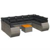 vidaXL Salon de jardin avec coussins 10 pcs gris r&eacute;sine tress&eacute;e