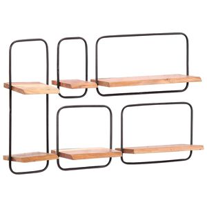 vidaXL &Eacute;tag&egrave;res murales 5 pcs en bois massif d'acacia
