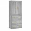 vidaXL Buffet haut Sonoma gris 69,5x34x180 cm Bois d'ing&eacute;nierie