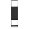 vidaXL Buffet haut noir 35,5x35x139 cm bois d'ing&eacute;nierie et m&eacute;tal