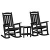 vidaXL Chaise Berçante de Jardin 3 pcs Noir 38 x 38 x 46 cm Plastique