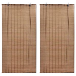 vidaXL Stores roulants en bambou 2 pcs Marron 120x220 cm