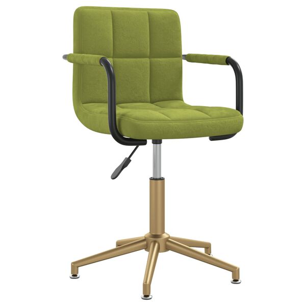 vidaXL Chaises pivotantes &agrave; manger lot de 2 vert clair velours
