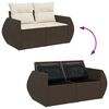vidaXL Salon de jardin avec coussins 6 pcs marron r&eacute;sine tress&eacute;e