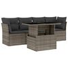 vidaXL Salon de jardin 5 pcs avec coussins gris r&eacute;sine tress&eacute;e