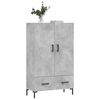 vidaXL Buffet haut gris béton 69,5x31x115 cm bois d'ingénierie