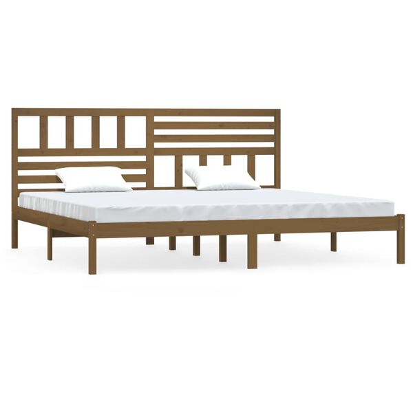 vidaXL Cadre de lit sans matelas marron miel bois pin massif 200x200cm