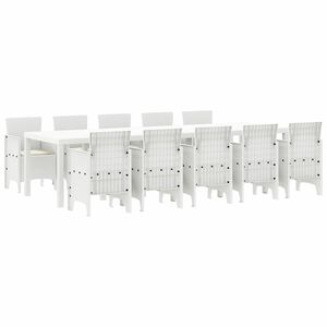 vidaXL Ensemble de salle &agrave; manger pour jardin 11 pcs Blanc