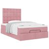 vidaXL Cadre de lit ottoman avec matelas rose 120x190 cm velours