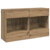 vidaXL Meuble TV mural 98,5 x 30 x 60,5 cm Ch&ecirc;ne artisanal