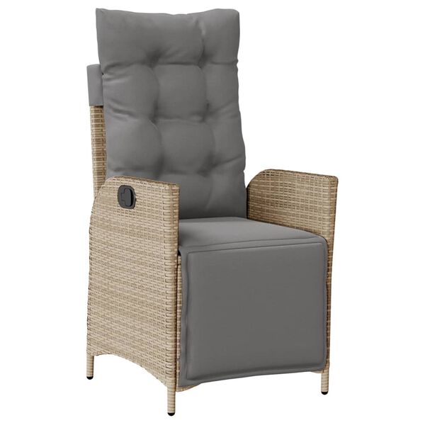 vidaXL Ensemble &agrave; manger de jardin coussins 5 pcs m&eacute;lange beige rotin