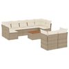 vidaXL Salon de jardin avec coussins 10 pcs beige r&eacute;sine tress&eacute;e