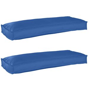 vidaXL Set de coussins de palette 2 pcs Bleu royal 100 x 40 x 8 cm