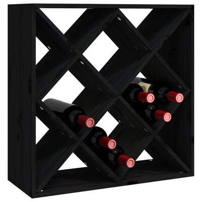 vidaXL Armoire à vin Noir 62x25x62 cm Bois de pin massif