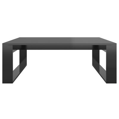 vidaXL Table basse Noir brillant 100x100x35 cm Aggloméré
